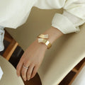 Trendy Simple Metal Cuff Bracelet Elegant Gold-Plated Fashionable Alloy Bangles with Irregular Temptation Main Material Alloy