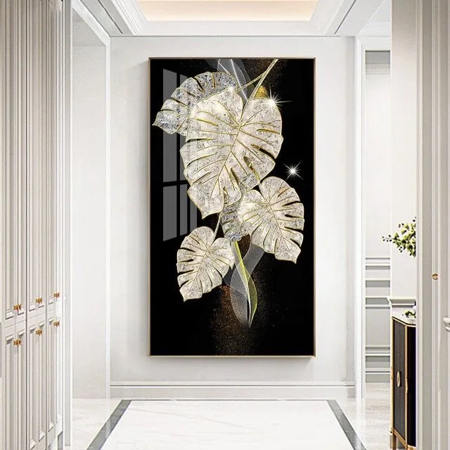140X70CM S2  Modern Design Large Aluminum Alloy Frame Gallery Hanging Paintings Decoration Living Room Crystal Wall Decor