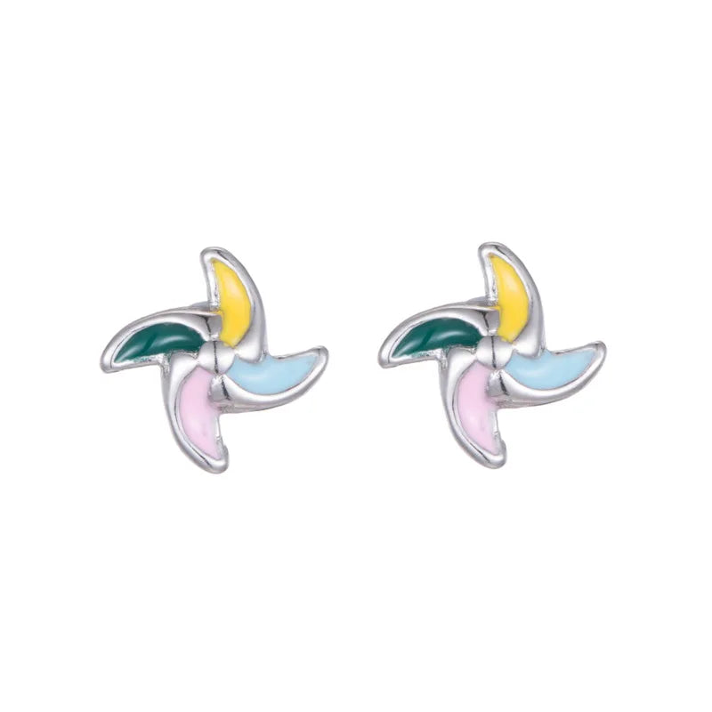 2025 New Trend Factory Wholesale 925 Sterling Silver Epoxy Stud Earrings Classic Lady Fashion Jewelry for Wedding Party Gift