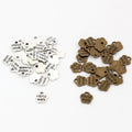 50pcs/lot 8x8mm Antique Silver Plated Bronze Plated Flower Handmade Charms Pendant DIY Jewelry Findings for Bracelet Necklace