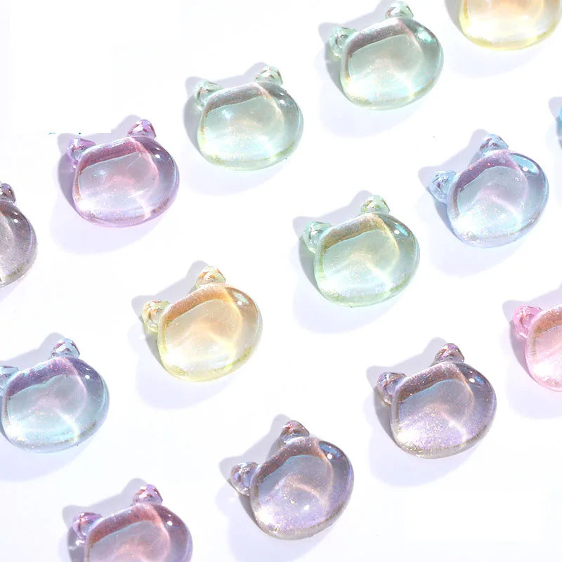 HFOUR Multiple Colors 3D Bear Shape 2 Facets Loose Glass Rhinestone Glue on Pointback for Nail Art Decoration