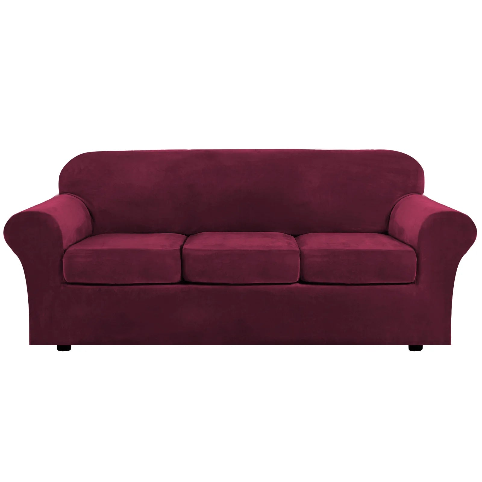Washable Plush Velvet Sofa Set Seat Covers Soft Stretch Navy Sofa Cover Set