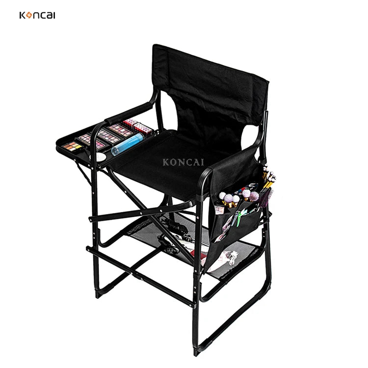 Koncai Folding Nail Polish Barber Hairdressing Chair Portable Aluminum Professional Salon Makeup Chair