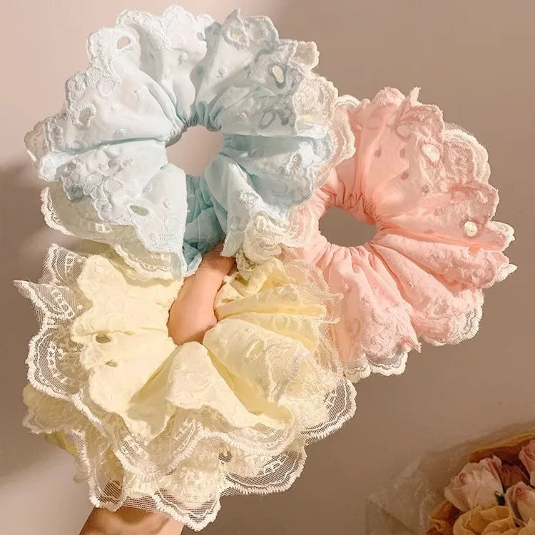 Laced Extra Large Scrunchies Wide Elastic Sporty Unisex-Spandex Nylon Polyester Material Non- Wholesale