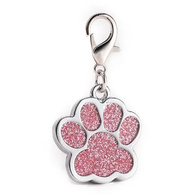 Manufacturer Wholesale Custom Paw Shape Glitter Metal Personalized Pet ID Tags Dog Tag