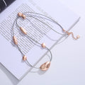TongLing Necklace Long Tiny Thin Silver Rope Strand String Rose Gold Sweater Necklace for Women
