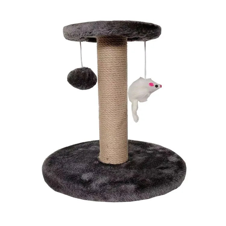 Luxury Pet Sisal Cat Scratcher Tower with Jumping Platform Comfortable Cat Activity Scratcher Hanging Ball Made Plush Material