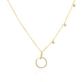 Personalized 925 Sterling Silver Necklaces Aaa Cubic Zirconia Fashion Rhodium Plated Circle Gold Necklace