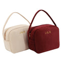 Hot Selling Luxury Velvet Design Bags Large Capacity Fashion Travel Zipper Makeup Brushes Pouch With Handle Shoulder Strap