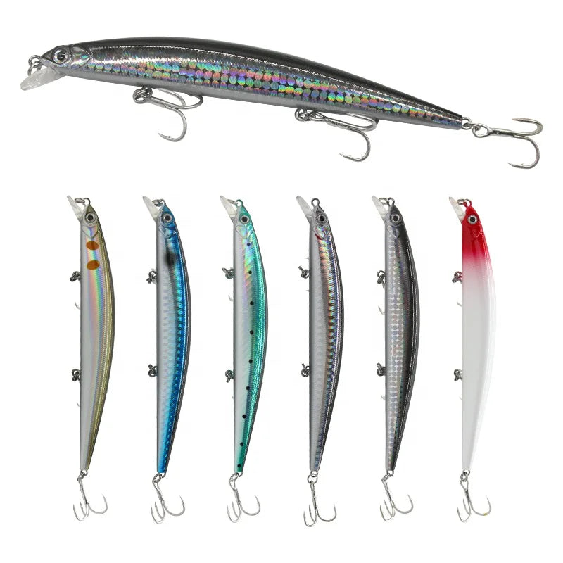 Customized 11g 15g Fishing Lures Hard Plastic Lure Crank Bait Long Distance Black Minnow Lure
