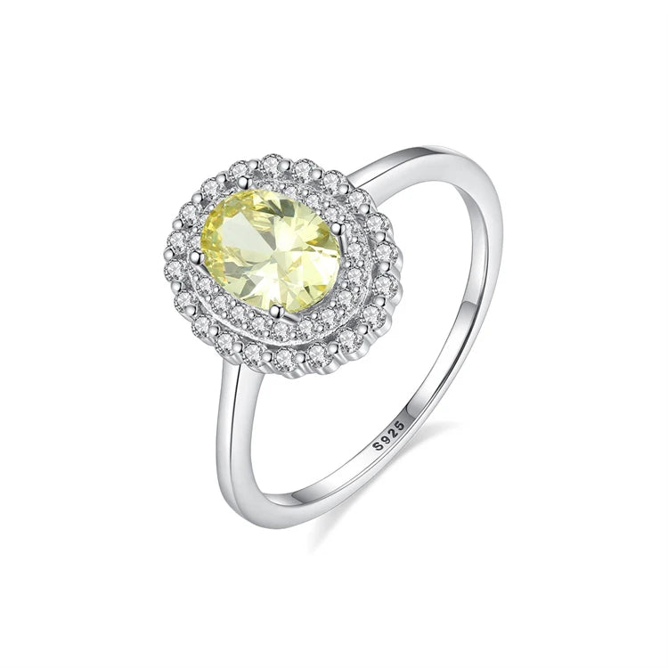 925 Sterling Silver White Gold Plated 5A Cubic Zircon New Fashion Gemstone Diamond Ring for Women