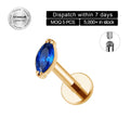 Toposh Wholesale CZ G23 Cartilage ASTM F136 Internally Threaded Lip Stud Titanium Labret Flat Back Earring Piercing Jewelry