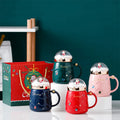 Office Kawaii Christmas Santa Mug Handmade Coffee Cups Porcelain Christmas Couple Mug Ceramic Luxury Mug