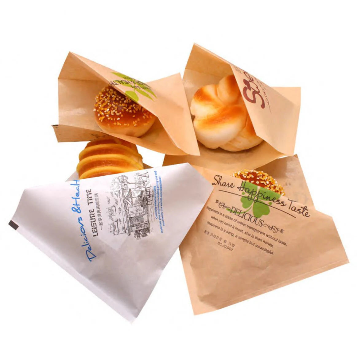 Bags Restaurants 250 Gsm Paper 20 Micron Thickness Bread Packaging Bag
