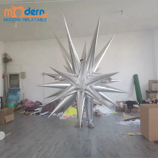Lady Gaga Spiky Star Performance Inflatable Costume 2.5m Size 210D Oxford Cloth with RGB LED Light for Carnival or Light Display