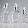 Luxury Eco-Friendly 10ml 30ml 50ml Clear Glass Serum Bottle with Dropper Screen Printed for Skin Care Cream & Eye Drops
