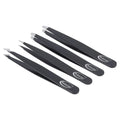 Customized Cosmetic Tweezer 2pcs 4pcs Black Pink Slanted Pointed Eyelash Eyebrow Tweezers Set with case