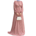 New Arrival Fashion Long Sleeve Floral Print Dress Muslim Abaya Islamic Dubai Turkey Maxi Clothes Kaftan