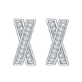 Custom Silver Jewelry Crossover Shaped Original Design White Gold Plating 925 Silver Earrings