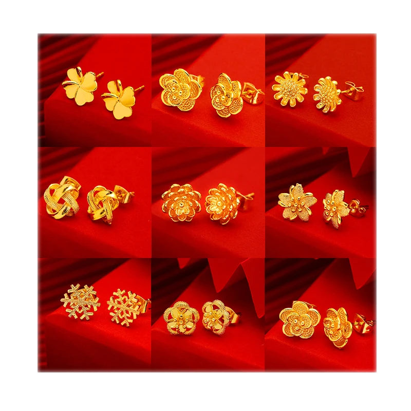 E-10218 Luxury Earrings Women 24K Gold Plated Stainless Steel Hoop Earring Gold Plated Earrings