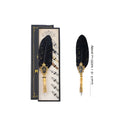 Wholesale Custom Company Promotion Gifts Sprinkling Gold Vintage Company Promotion Gift Set Feather Dip Pen