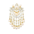 Jewelry New Zirconia Diamond Tassel Badge Brooch Women Natural Freshwater Pearl Jewelry Gift Brooches
