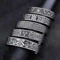 Personalized Viking Nordic Jewelry Wide Open 316 Stainless Steel Viking Rings Runes Celtic Knots Cuff Bracelet