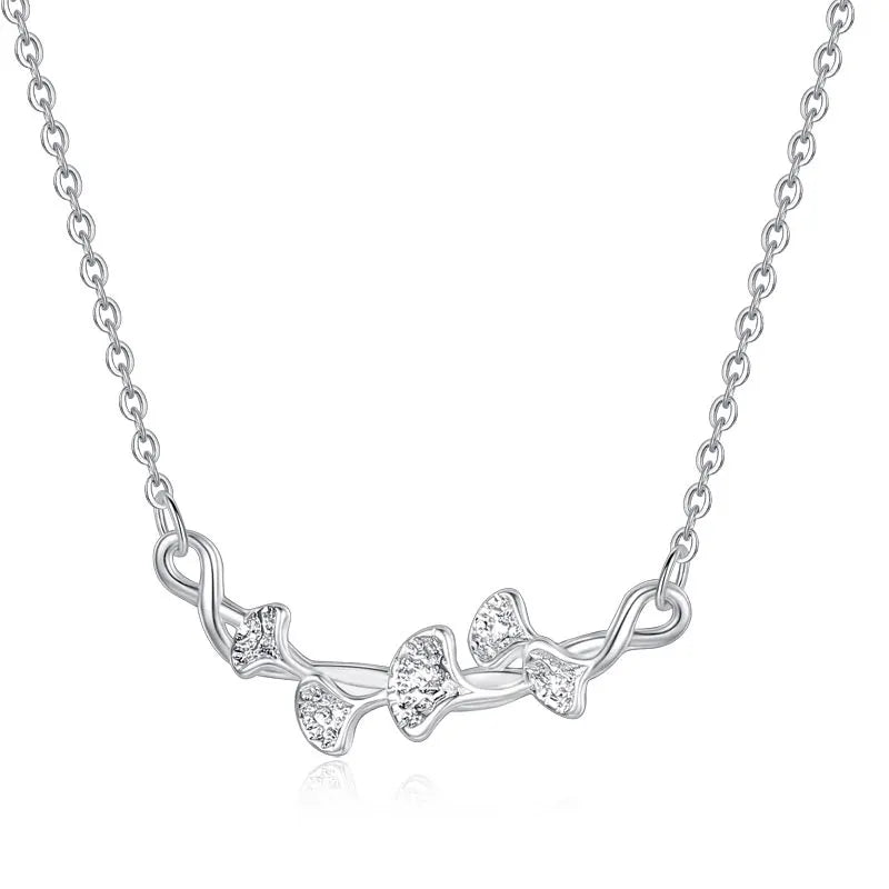 925 Sterling Silver Ginkgo Leaf Necklaces Pendants for Women Hot Fashion Jewelry