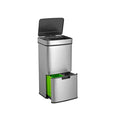 Kitchen 67 Liters 30L Stainless Steel Step Trash Can Dustbin 4 Compartments Waste Bin Sensor