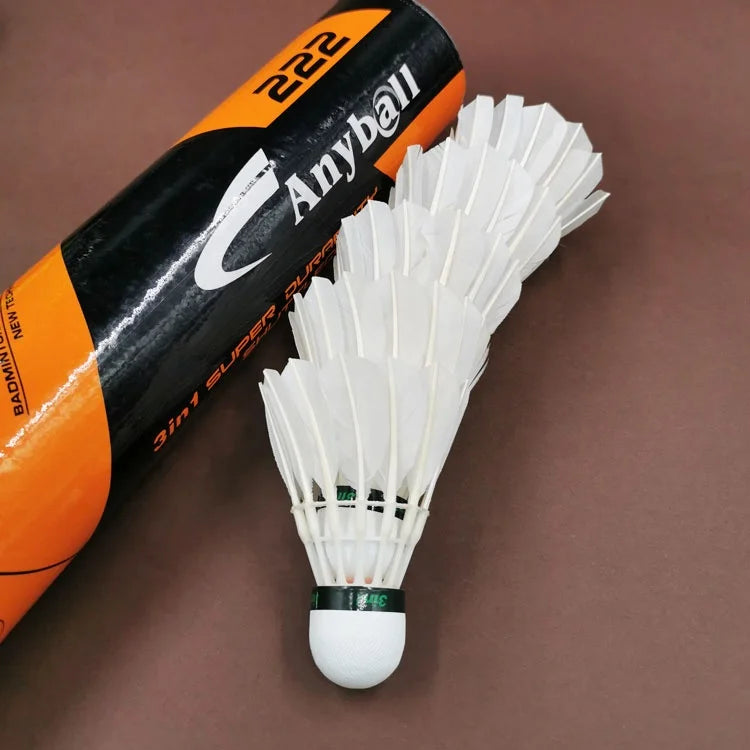 Dmantis Durable Natural Feather 3in1 Hybrid Shuttlecock Model 222 Lightweight Eco-Friendly Badminton Shuttlecock for