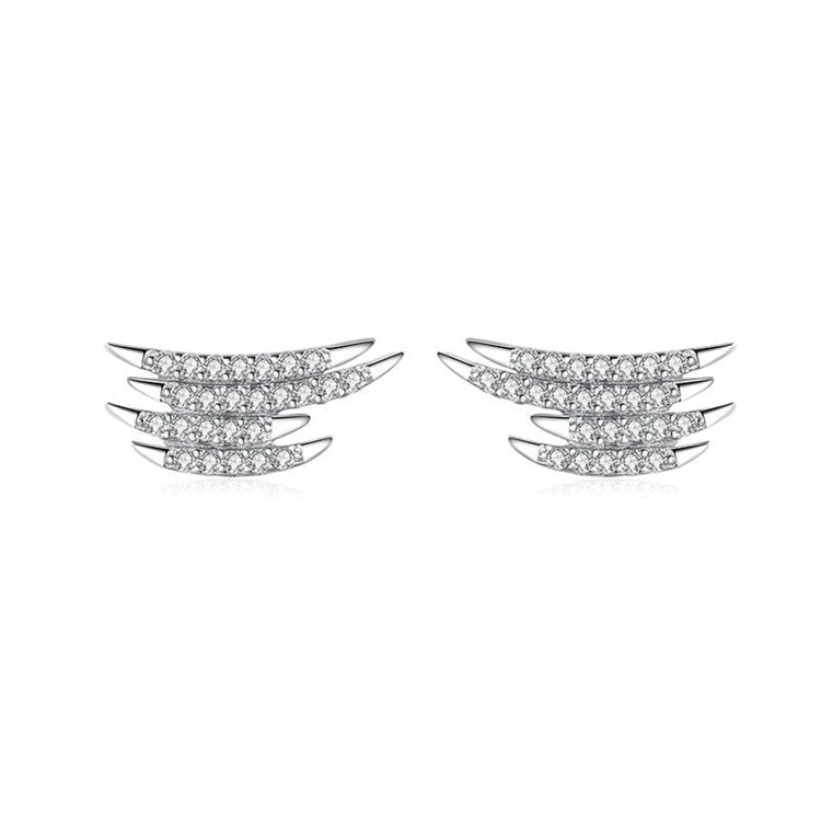 Fashion 925 Sterling Silver Geometric Line Women Simple Small Stud Earrings