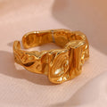 Exaggerated Irregular Open Ring Stainless Steel Gold Plated Jewelry Fashion Jewelry 2023