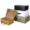 Custom Brand Logo Printed Brown Foldable Portable Drawer Packaging Kraft Paper Shoe Box