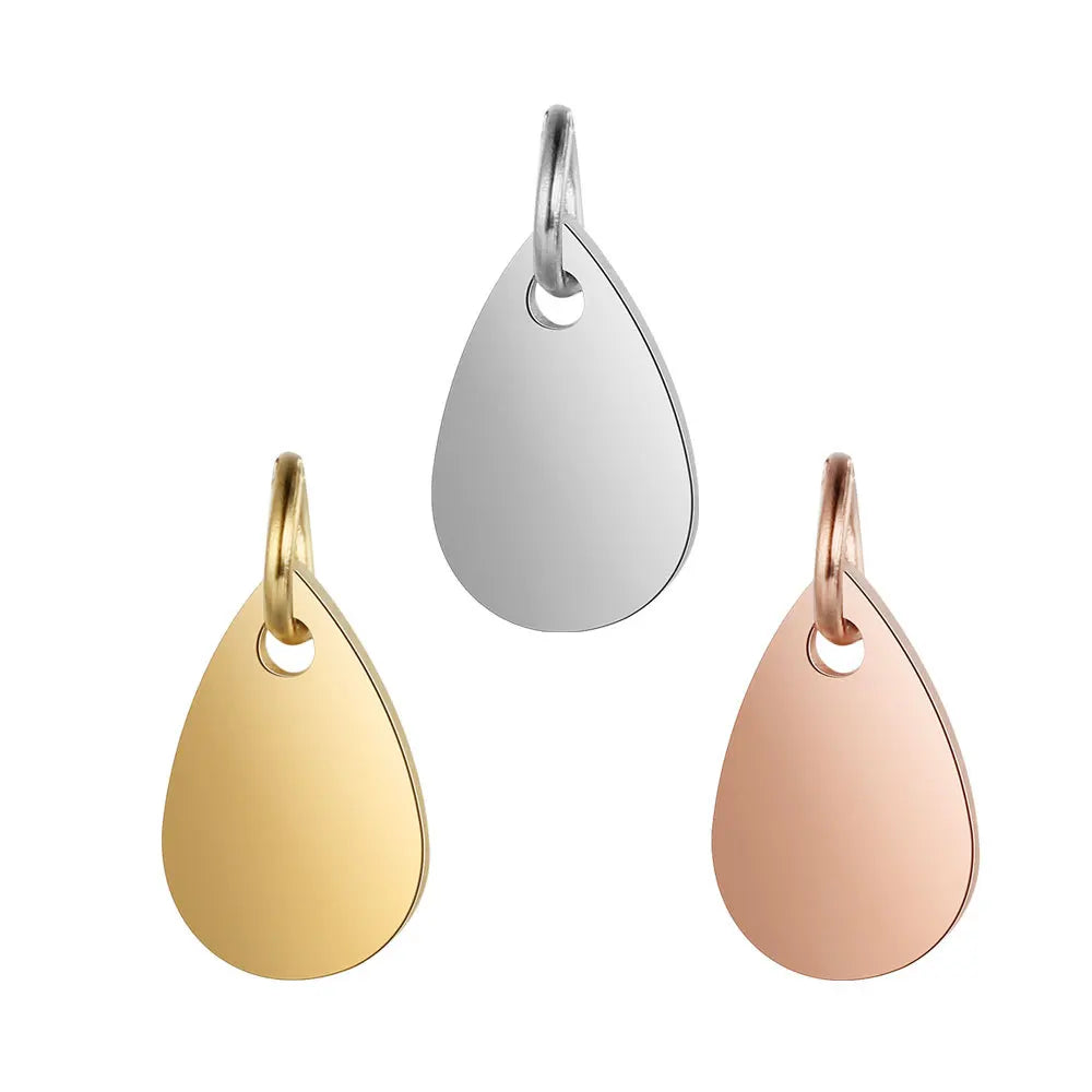 Wholesale Cheap DIY Jewelry Charms Pendants Stainless Steel Waterdrop Charm Jewelry Teardrop Pendants for Diy Necklace Making
