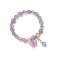 AA016182 Sweet Colorful Butterfly Pendant Elastic Rope Bracelets Girls Lucky Jewelry Butterfly Healing Crystal Bracelet