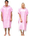 Wholesale Quick Dry Turkish Adult Hooded Beach Cotton Surf Poncho Towel Striped Color