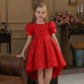 Western Style pink Wedding Dress Girls Birthday Dresses for 6 Years Old Baby Girls Dress Designs for Birthday Party