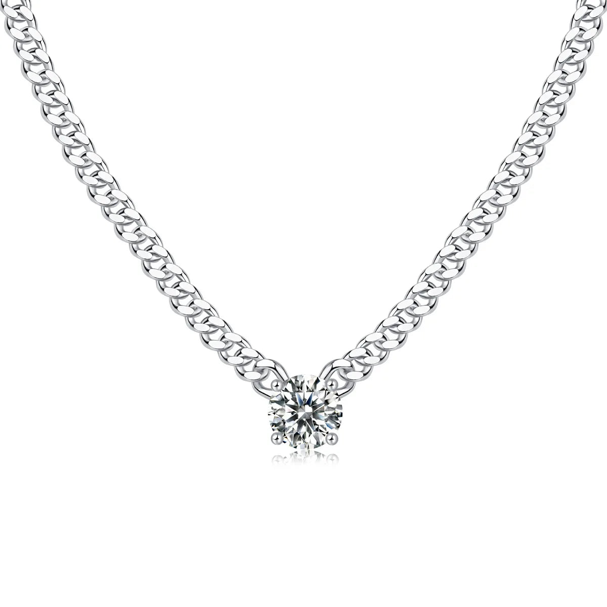 Fashion 925 Sterling Silver Vvs Moissanite Cuban Link Chain Necklace Men