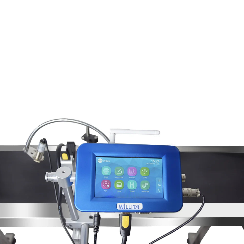 Factory Manufactured Inline Inkjet Coding Machine Half Inch Height Date Printing Machine for Egg/beverage/food/paper Cup