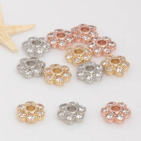 Simple Gold Inlay Jewelry Findings Decorative Versatile Bracelet Bead Assembly Copper Handmade Beaded Flower Hat Accessories