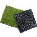 Interlocking Artificial Grass Tiles 30x30cm Self-Draining Easy DIY Install Synthetic Grass for Patio Balcony Garden Landscape