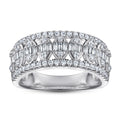 Factory Direct Sale Bohe Multi Stone Openwork baguette Diamond Paved Cubic Zircon 925 Sterling Silver Statement Ring for Women