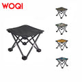 WOQI Hot Selling Lightweight Metal Folding Fishing Step Stool Convenient Carry Seat Chair for Outdoor Picnic Beach Camping