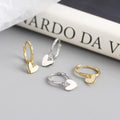 Dainty Heart Hoop Earrings Dangle Earrings Heart Charm Earrings Women Hoop 925 Silver Jewelry