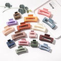 Fashionable Claw Clips Simple Elegant Plastic Matte Rectangular Oversized Hair Claws for Women