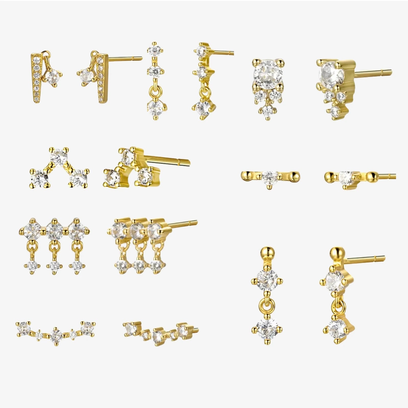 FUAMAY Fashion Jewelry Ladies Aretes De Oro 925 Silver Earrings Small Stud Earrings With Zircon