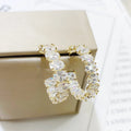 2025 New Gold Plated Zircon Diamond Hoop Earrings for Women