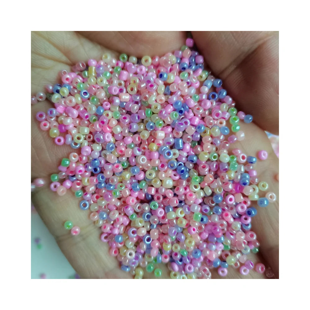 2mm Caviar Nail Art Bead Multi Colors Pearl Seed Glass Beads With Hole for Bracelet Making 3D Nail Decorations