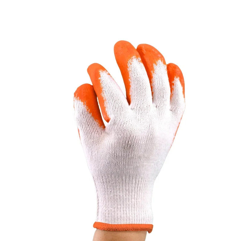 Wholesale Labor protection Gloves Non-slip Orange Gloves Wear Resistant Construction Rubber Gloves