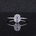 Starsgem Hot Sale 6*8mm Oval Cut Moissanite 10K Soild White Gold Engagement Ring